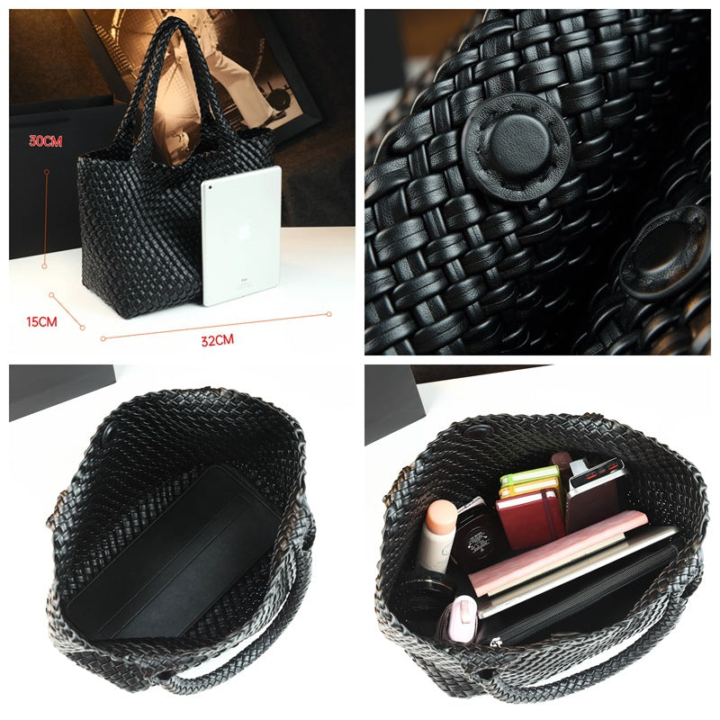 Cowhide tote bag everyday carry styling