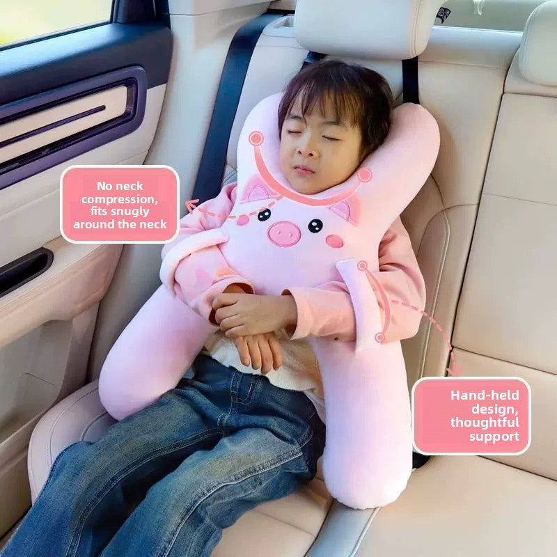 Cartoon Plush Kids Car Seat Travel Pillow Neck Support Nap Cushion