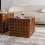 Medieval Style Square Wooden Coffee Table