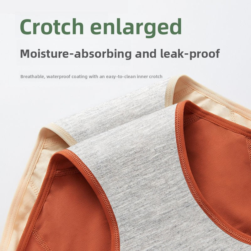 High-waist cotton girls' menstrual underwear