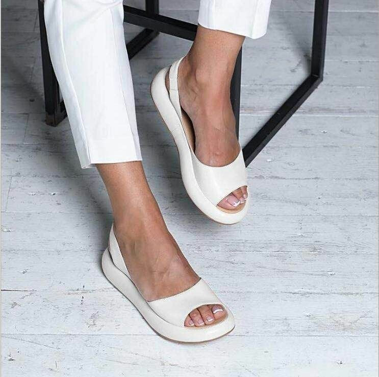 Womens Flat Fish Mouth Sandals
