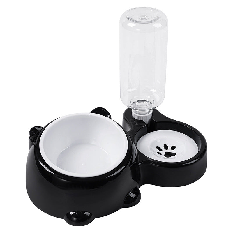 Cat and dog oblique mouth  bowl