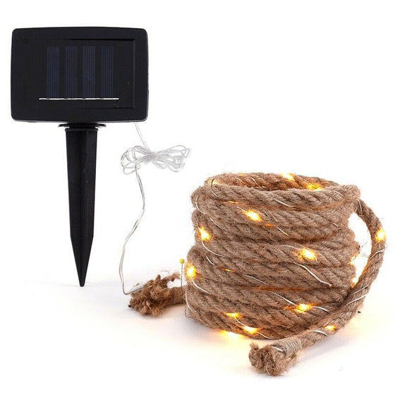 solar hemp rope light string Decor product image 5