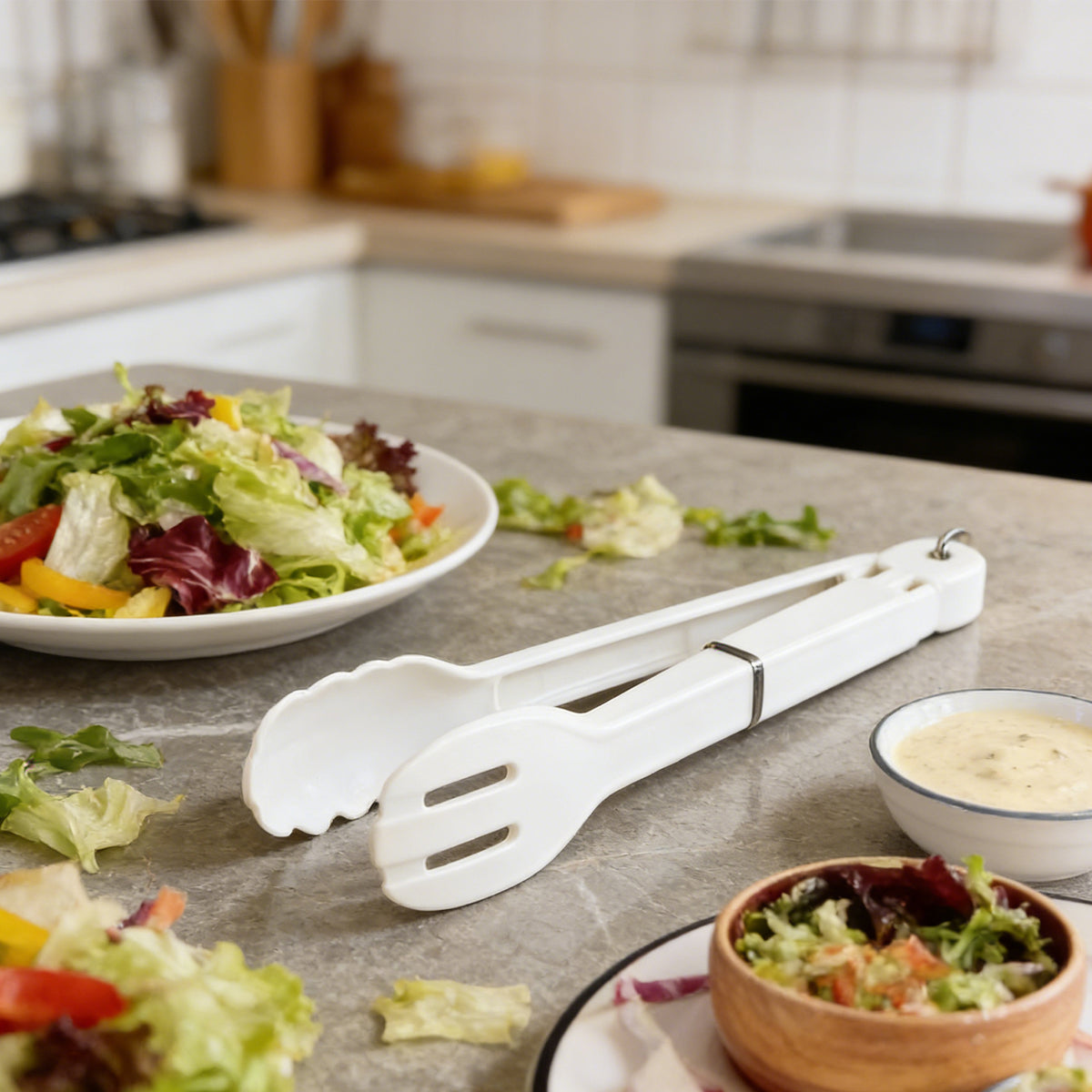 Stainless steel salad tongs kitchen serving set