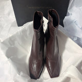 Women Genuine Leather Square Toe Boots