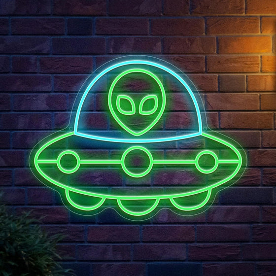 Alien UFO LED Neon Sign Light for Bedroom Game Room Bar Party Decoration
