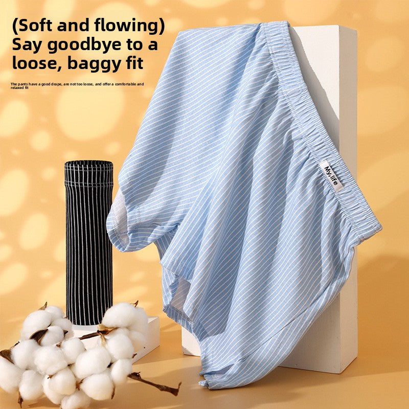 Men 100% Cotton Breathable Antibacterial Boxer Shorts