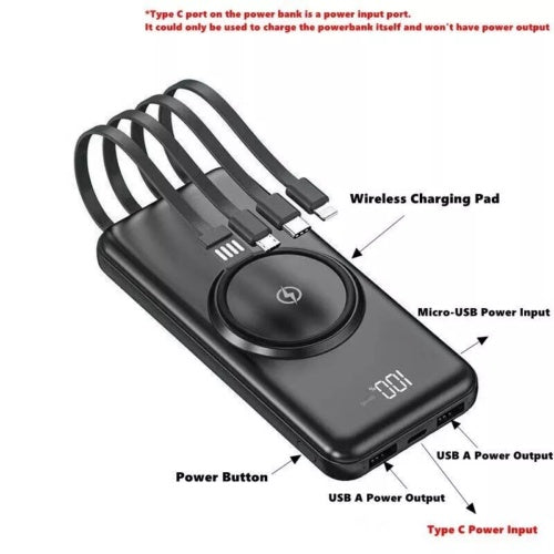 20000mAh Power Bank 5 USB Fast Charging Pack
