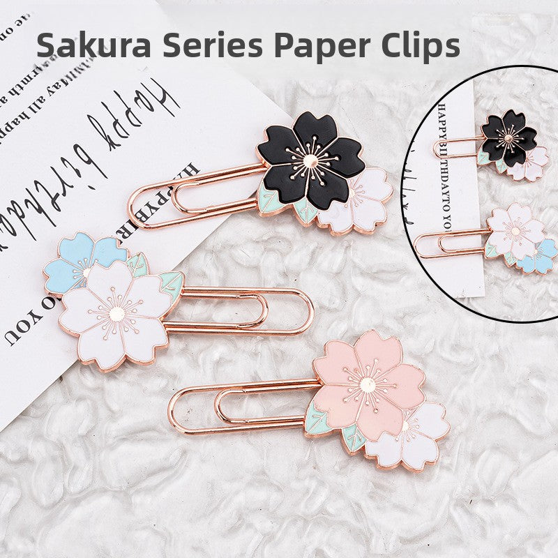 Cute Sakura Shaped Metal Paperclip
