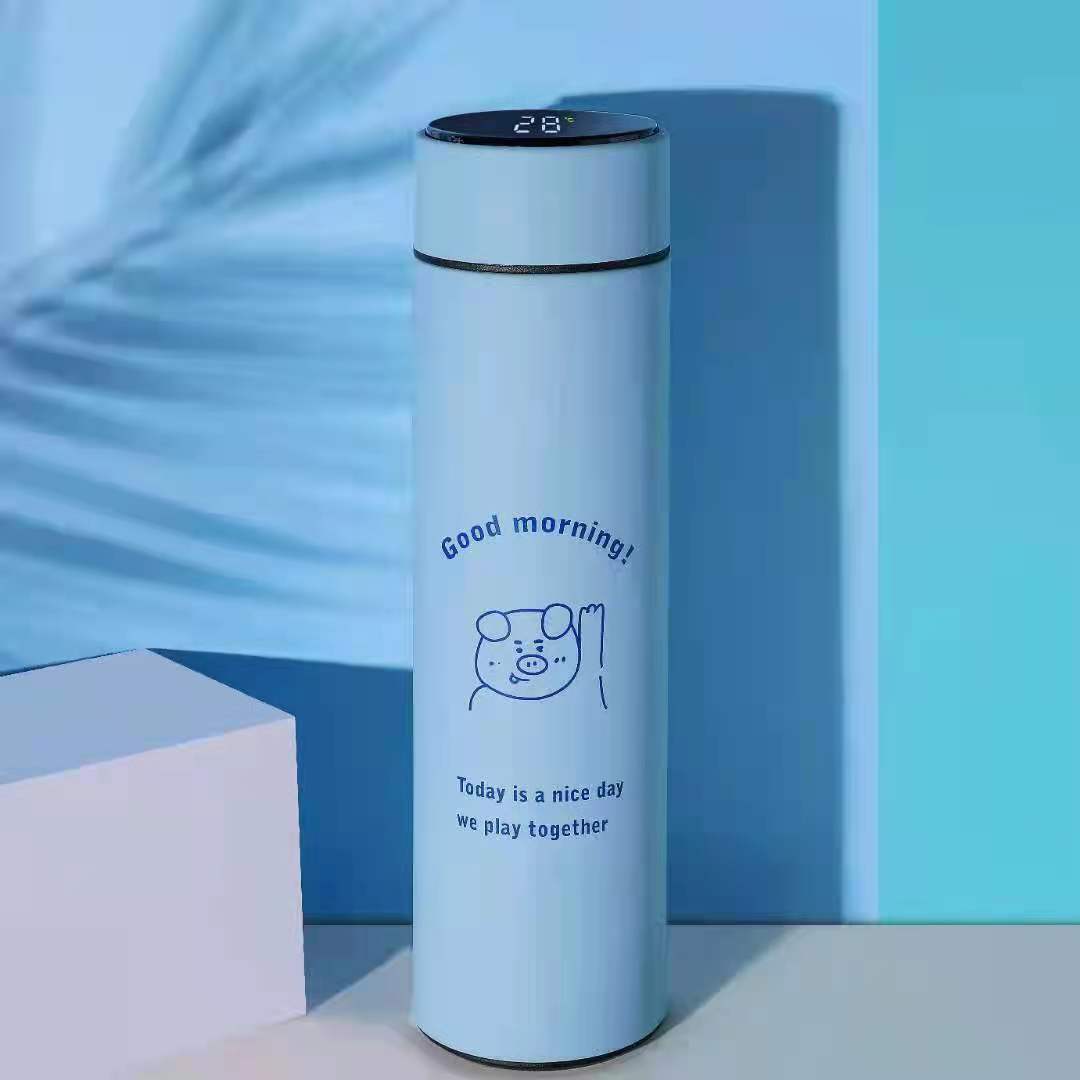 500ml Stainless Steel Vacuum Thermos Cup with Smart Temperature Display and Tea Infuser