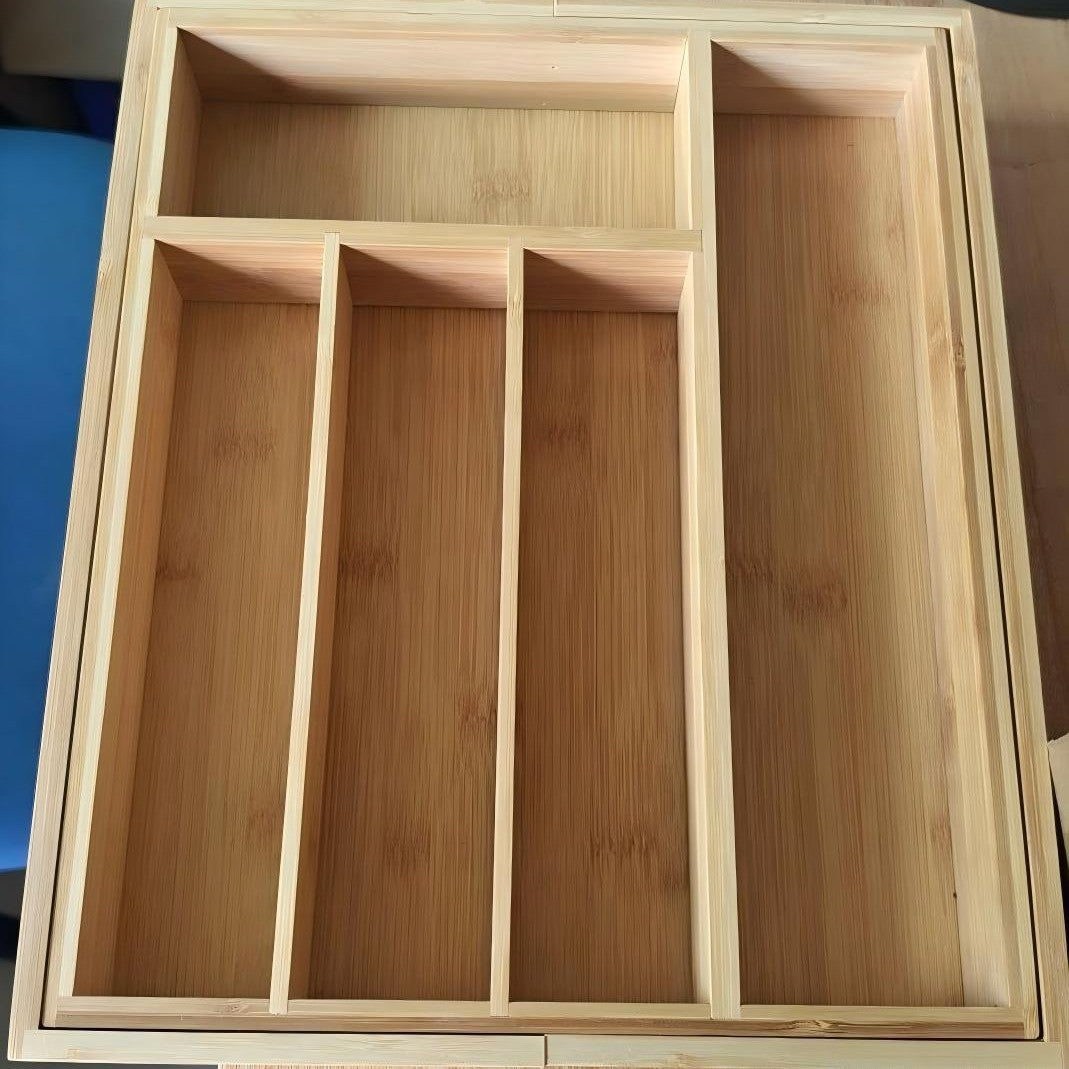 Expandable Bamboo Cutlery Drawer Organizer