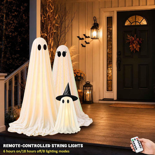 Remote Control LED Ghost Decorations with DIY Accessories