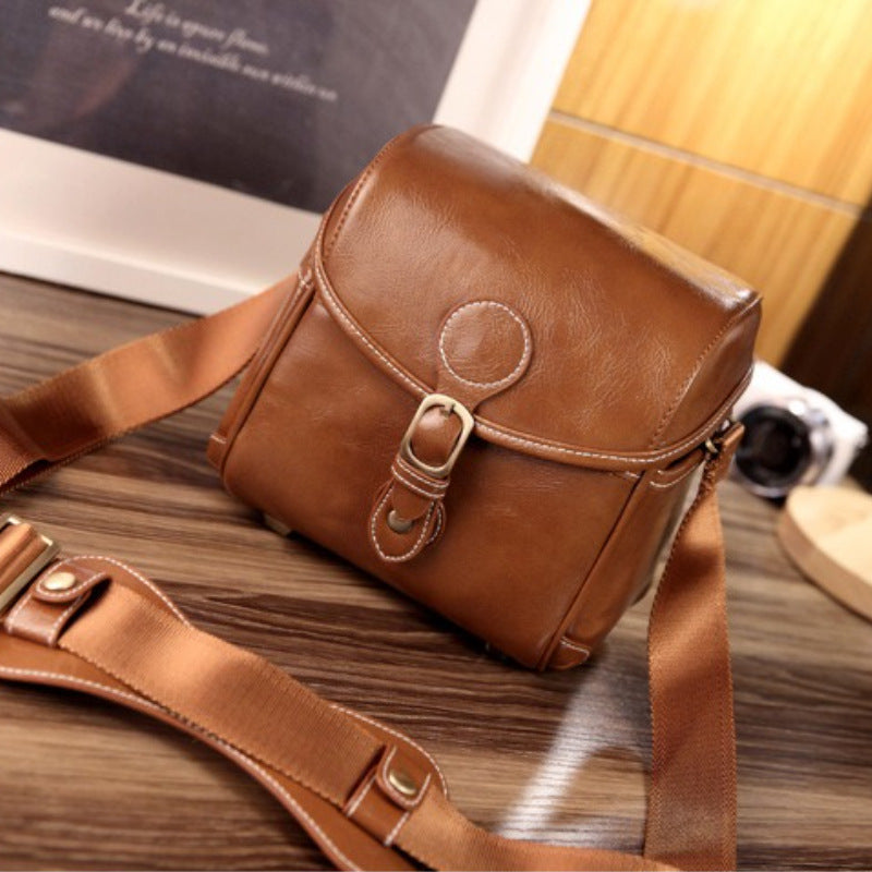 PU Leather Camera Shoulder Bag