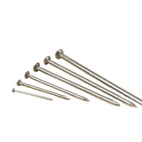 Fine iron nails for wood, long and made of solid wood board