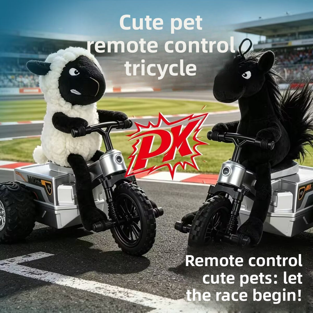 Plush rider remote control stunt tricycle, additional photo 1