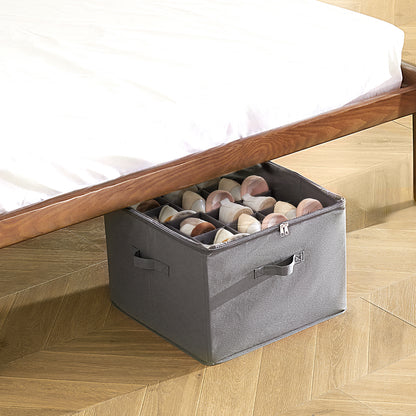 Under Bed Shoe Storage Organizer With Dividers