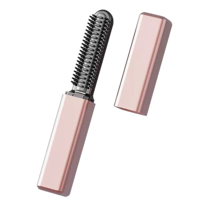 Mini Wireless Portable Hair Straightener Comb with Titanium Tourmaline Coating for Travel and Daily Styling