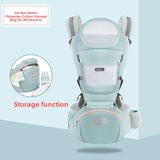 Foldable Baby Carrier with Waist Stool Dual Shoulder Support
