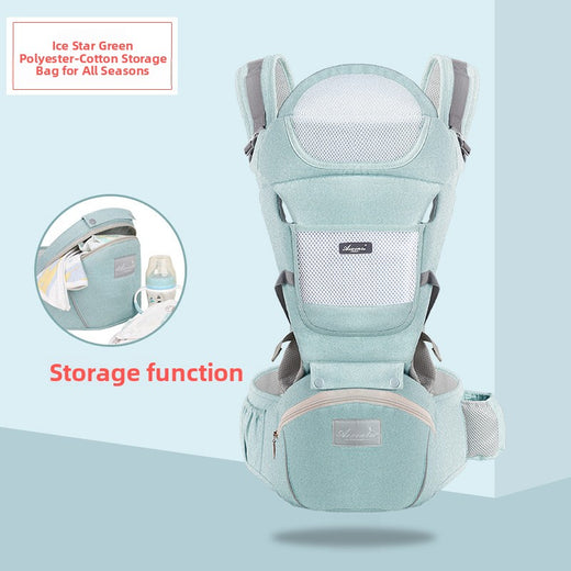 Foldable Baby Carrier with Waist Stool Dual Shoulder Support
