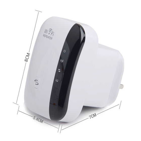 WiFi repeater with dimensions 8 x 5.4 x 7 cm