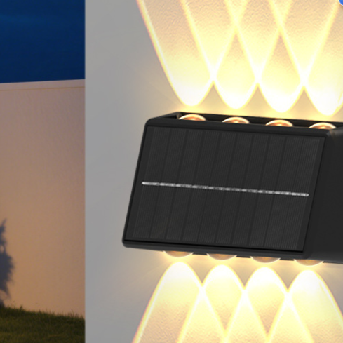 Solar-powered outdoor wall washer light