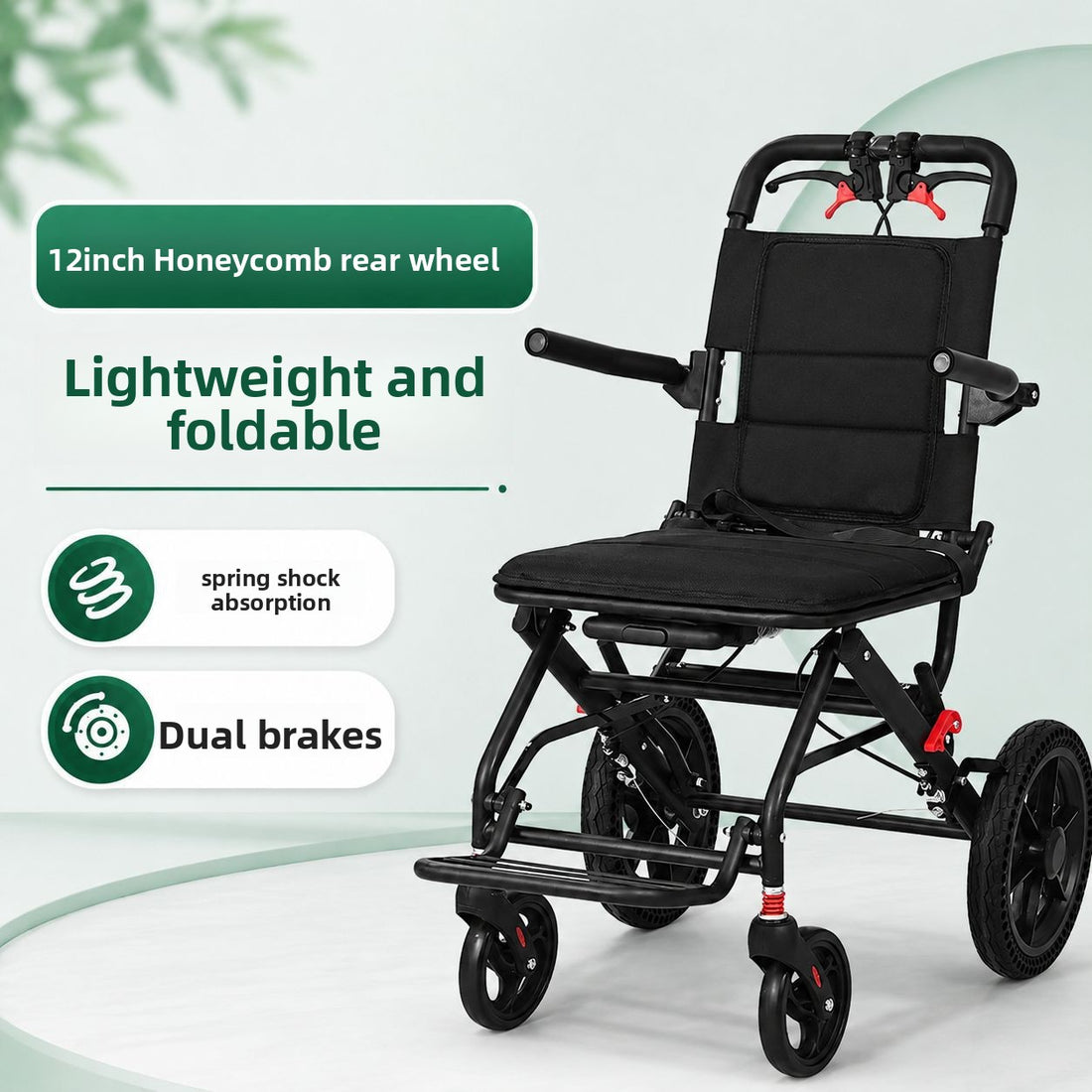 Travelling wheelchair is lightweight.