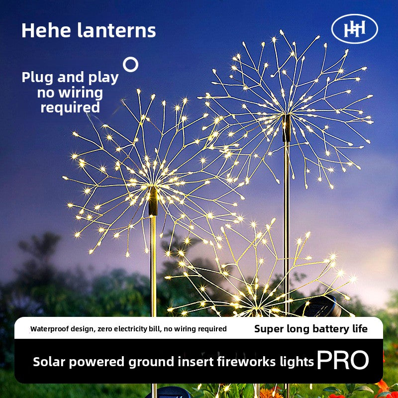 LED Solar Flower Fireworks Lights Outdoor Waterproof Copper Wire