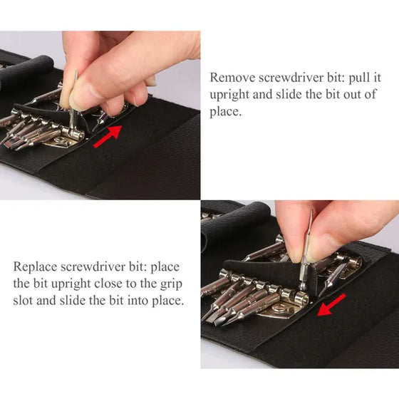 Instructions for removing and inserting bits