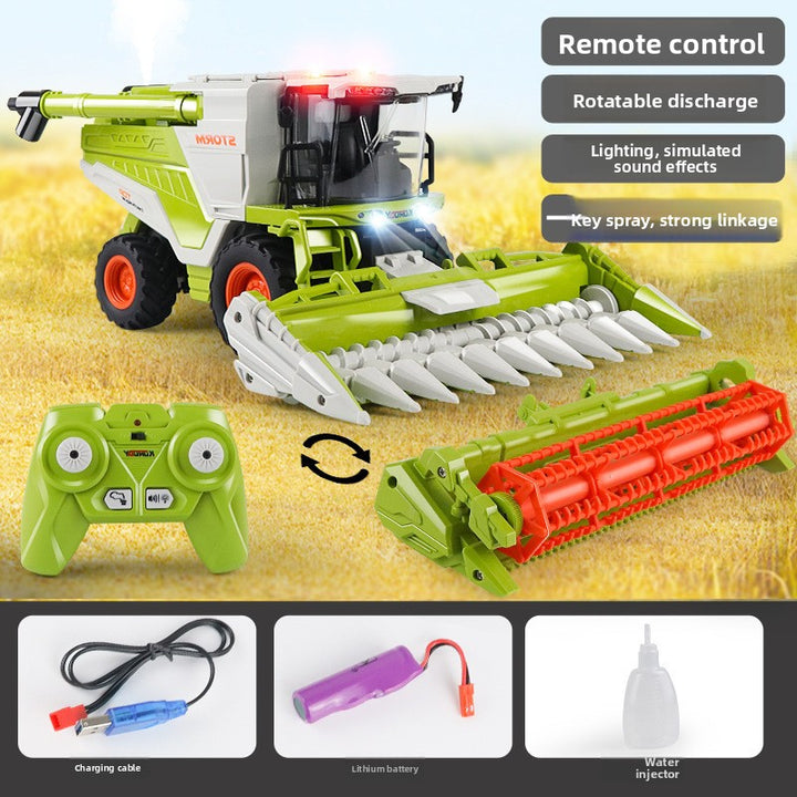 Children's Combine Harvester Model Inertia Toy Tractor for Boys Aged 3