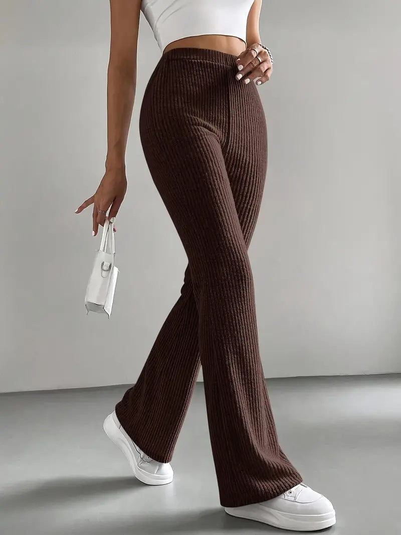 Flared slim-fit trousers