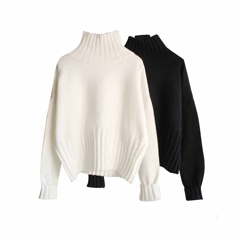 Women's slim fit turtleneck knit sweater in core-spun yarn, photo 5