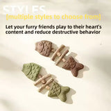 Catnip Fish Bone Chew Toy for Dental Play