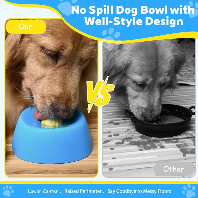 Liquid Slow Dog Bowls Anti-Slip Ball-Shaped Bone Soup Dog Licking Bowl Licking Bowl for Healthy Eating Non-Slip and Anti-Chokin