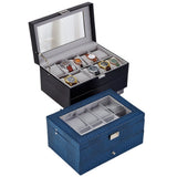 Leather Watch Storage Box with Transparent Lid
