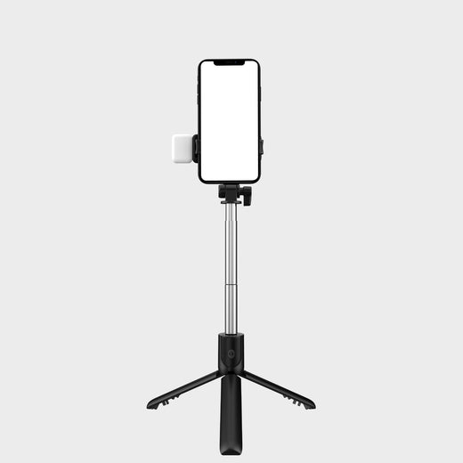 Adjustable Bluetooth Selfie Stick with Tripod and Fill Light