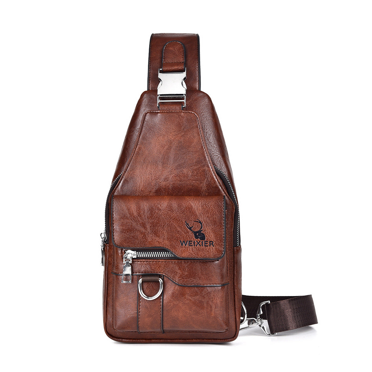 Retro Waterproof Mens Chest Crossbody Bag