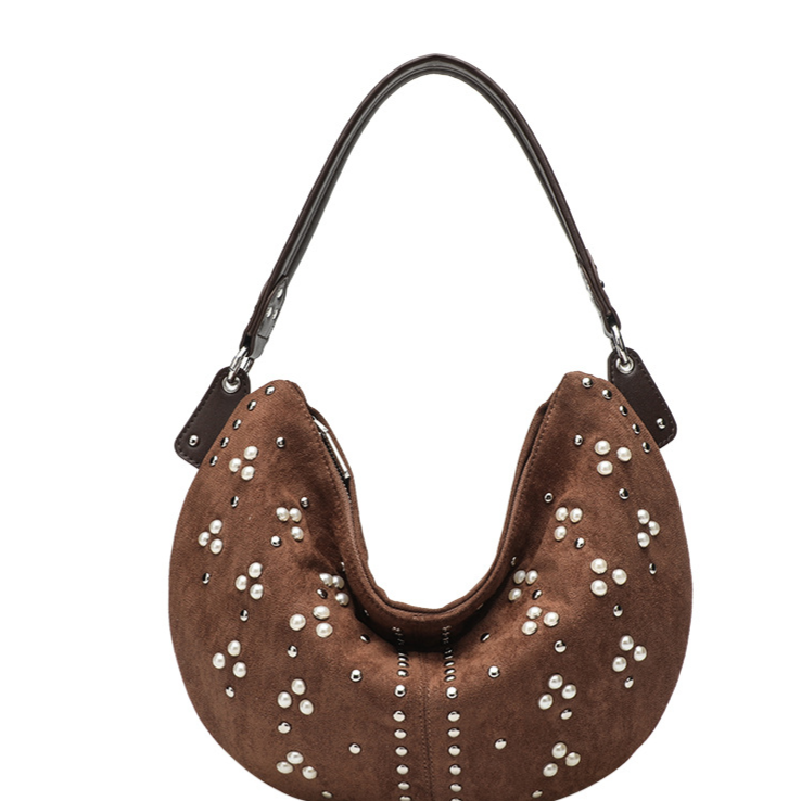 Deerskin Crescent underarm one-shoulder tote bag