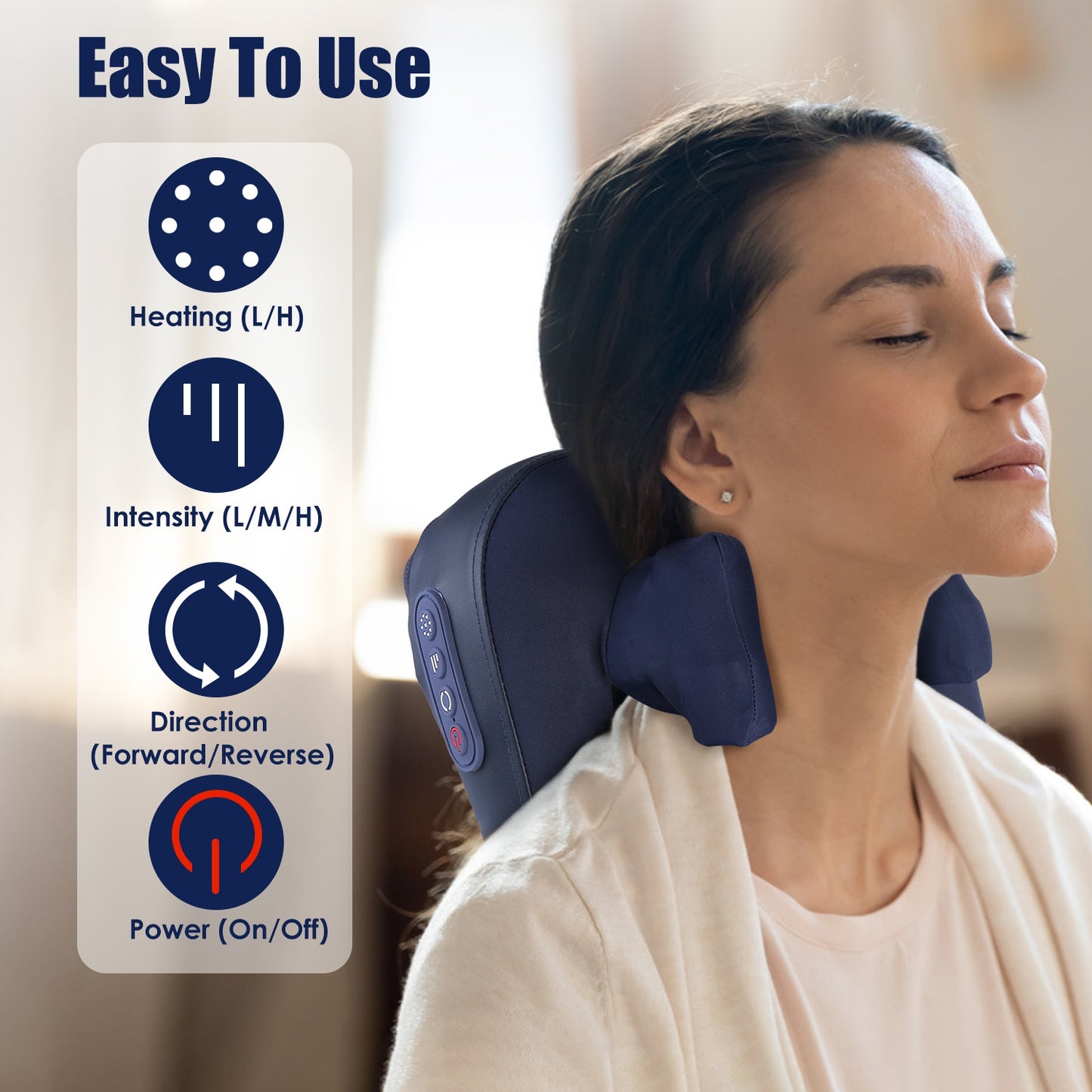 Cordless Neck Shoulder Massager with Heat and Shiatsu