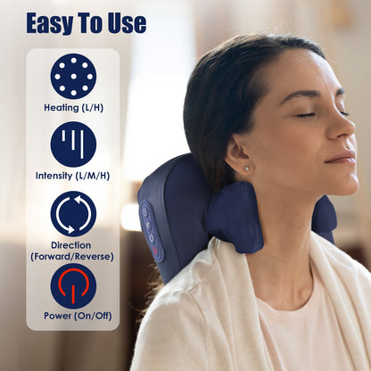 Cordless Neck Shoulder Massager with Heat and Shiatsu