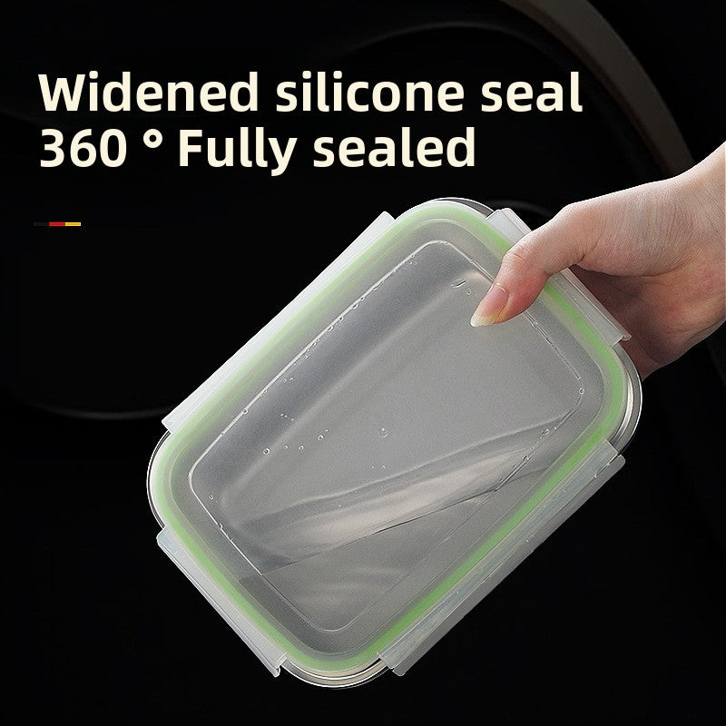304 Stainless Steel Food Grade Crisper Box Sealed Rectangular Storage Container