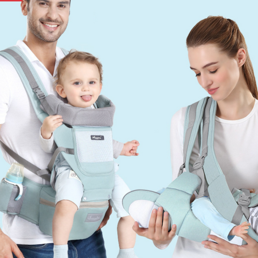Foldable Baby Carrier with Waist Stool Dual Shoulder Support