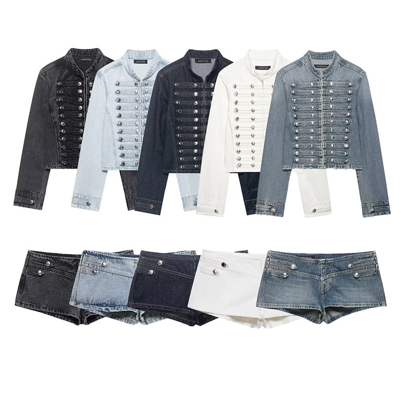 Women's Denim Jacket and Shorts Set