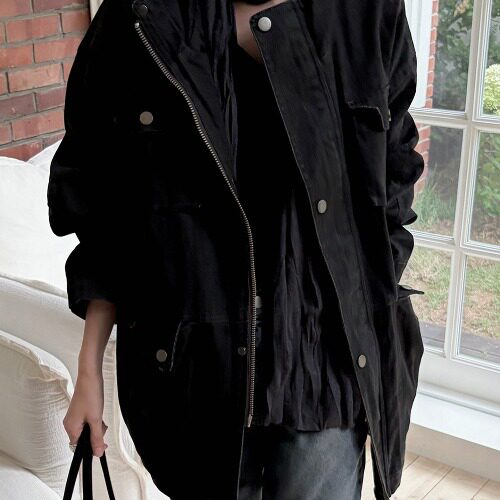 Women's Retro Distressed Multi-Pocket Workwear Trench Coat
