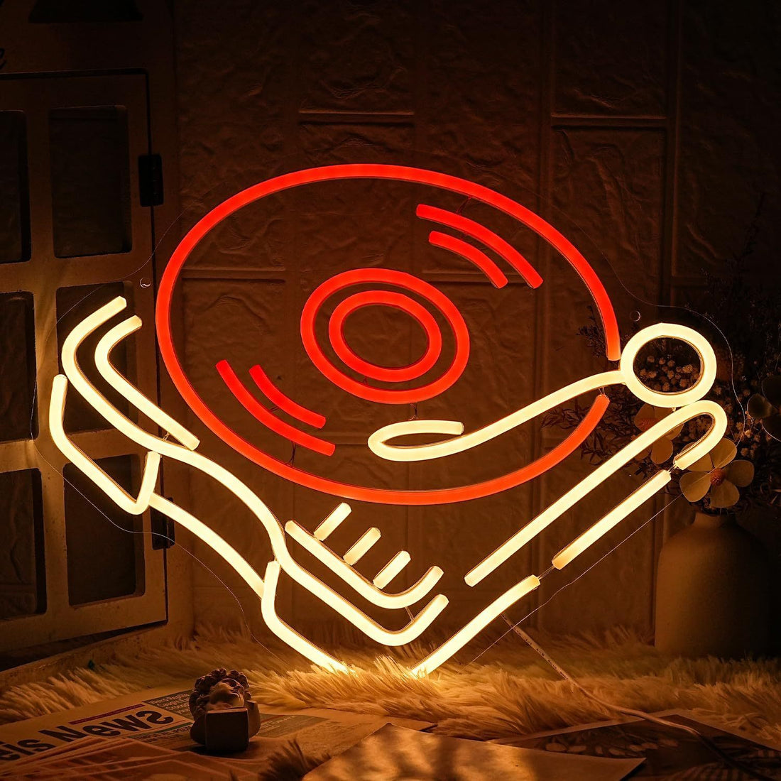 Record Player LED Neon Light Sign