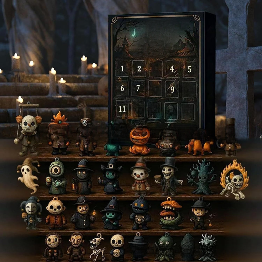 Halloween figurines arrive in the holiday calendar countdown box