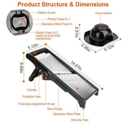 Mandoline slicer in use safety hand guard