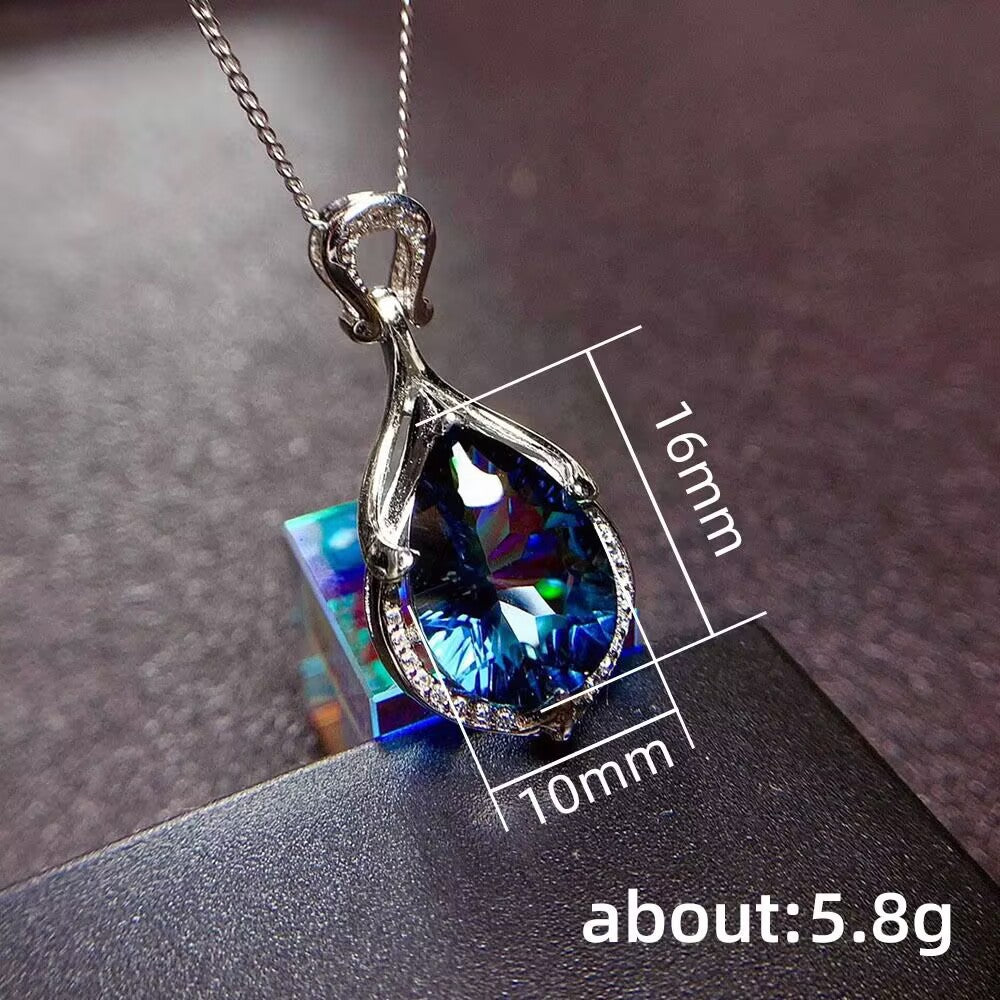 Ivory Sapphire Drop-shaped Gemstone Necklace
