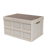 Foldable Outdoor Storage Box with Wooden Cover