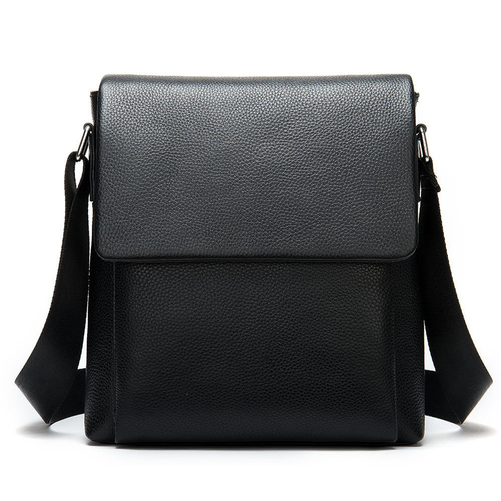 Cowhide Men's Shoulder Bag, Casual Cowhide Flap-Style Shoulder Bag For... product image 1