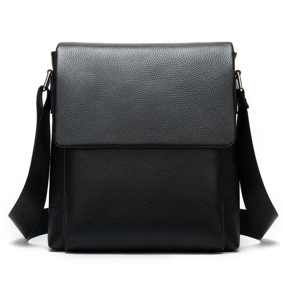 Cowhide Men's Shoulder Bag, Casual Cowhide Flap-Style Shoulder Bag For... product image 1